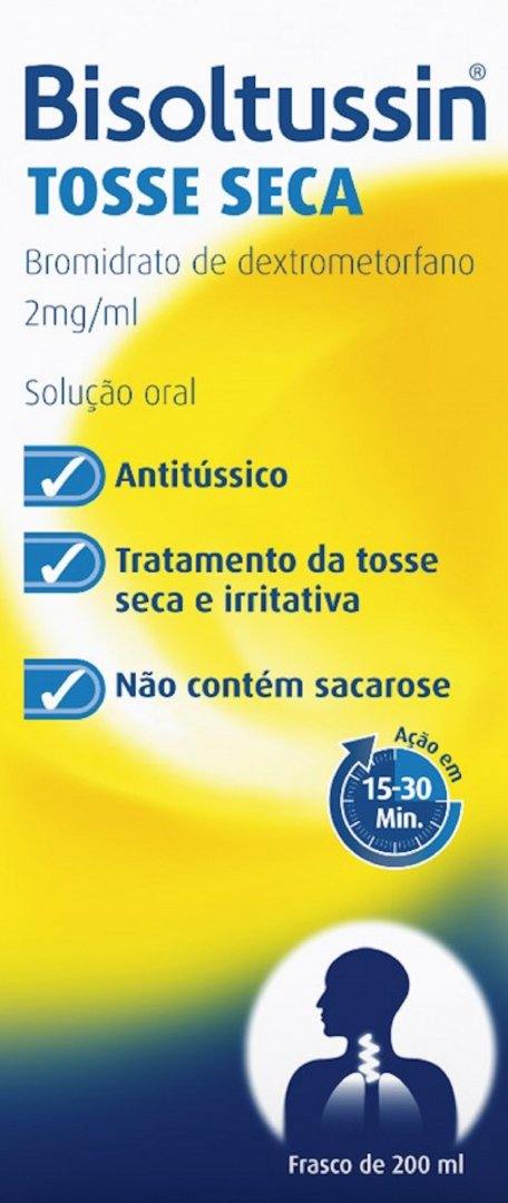 Bisoltussin Tosse Seca, 2 mg/mL-200 mL x 1 sol oral mL - Farmácia Saldanha