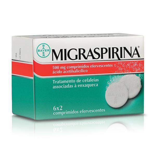 Migraspirina, 500 mg x 12 comp eferv - Farmácia Saldanha