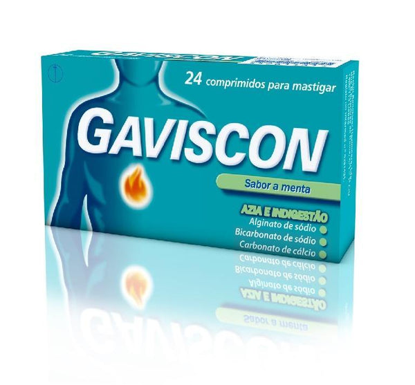 Gaviscon, 250/133,5/80 mg x 24 comp mast - Farmácia Saldanha