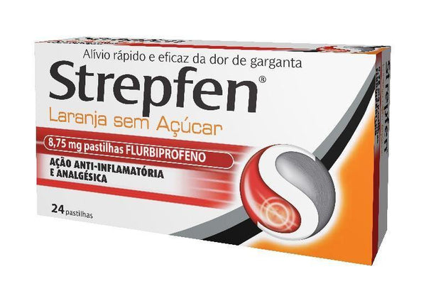 Strepfen Laranja sem açúcar, 8,75 mg x 24 pst - Farmácia Saldanha