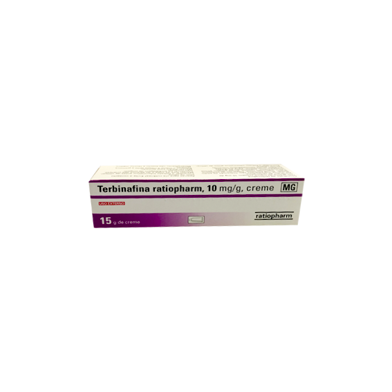 Terbinafina Ratiopharm MG, 10 mg/g-15 g x 1 creme bisnaga - Farmácia Saldanha