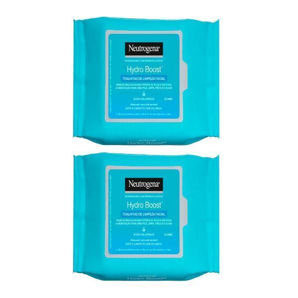 Neutrogena Hydro Boost Duo Toalhitas de limpeza facial 2 x 25 Unidade(s) com Oferta de 2ª Embalagem - Farmácia Saldanha