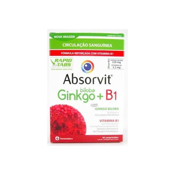 Absorvit Ginkg+B1 Comp X 60 comps - Farmácia Saldanha