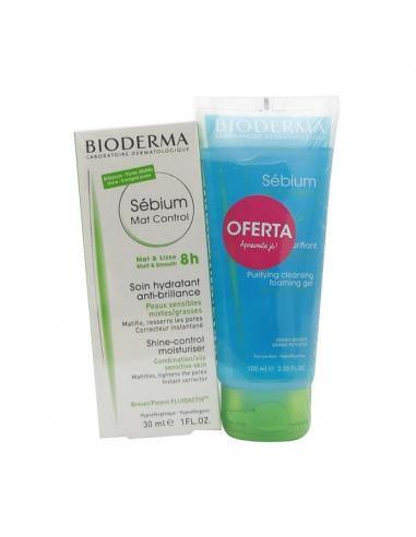 Bioderma Sébium MAT Creme Matificante 30 ml + Gel Moussant 100 ml - Farmácia Saldanha