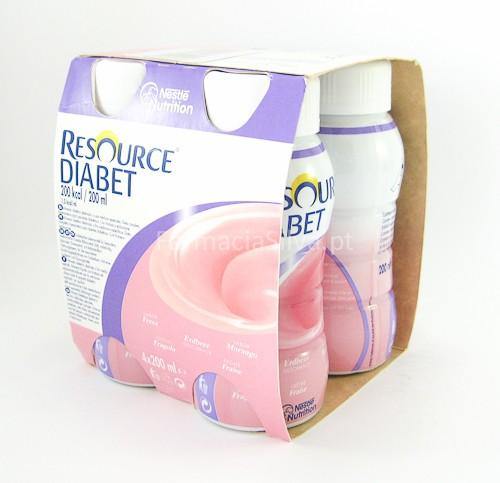 Resource Diabet Sol Or Morango 200 Ml X 4 emul oral frasco - Farmácia Saldanha